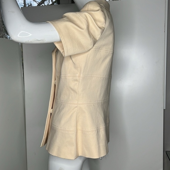 Oscar de la Renta Sz 12 Short Sleeve Snap Button Double Breasted Jacket - Picture 6 of 10